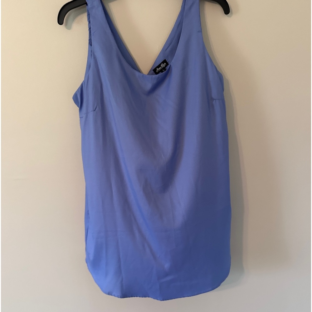 Pretty, feminine slate blue blouse